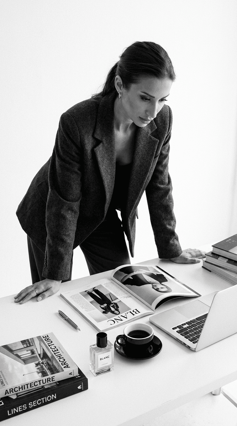 Angelina Verbanova at her desk