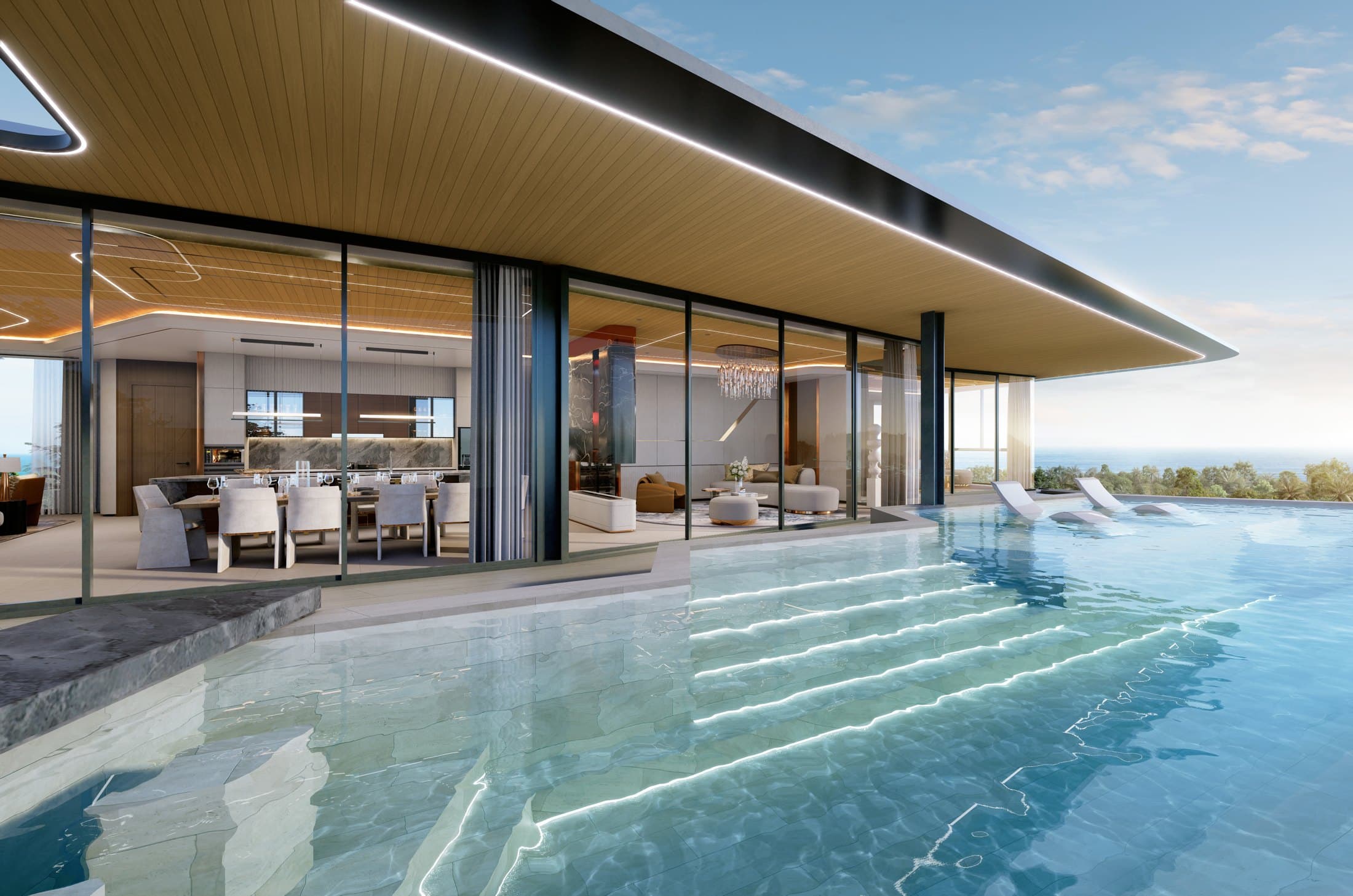 Botanica Hythe penthouse — The penthouse pool and living terrace